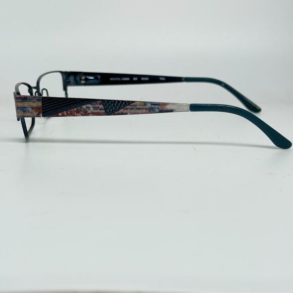 BCBGMAXAZRIA Reiss eyeglass frame 51-17-130 Teal metal w/Brown H18856 - Picture 2 of 7